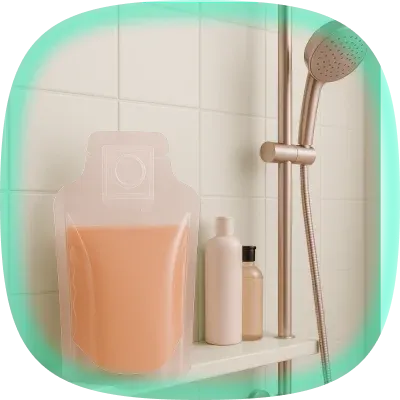 Valvpack storing personal liquids like lotions or creams.